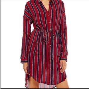 Blu Pepper Striped Red and Blue Shirt Dress